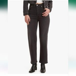 Levi's Ribcage Straight Ankle Jeans sz 32 / 14 Black NWOT